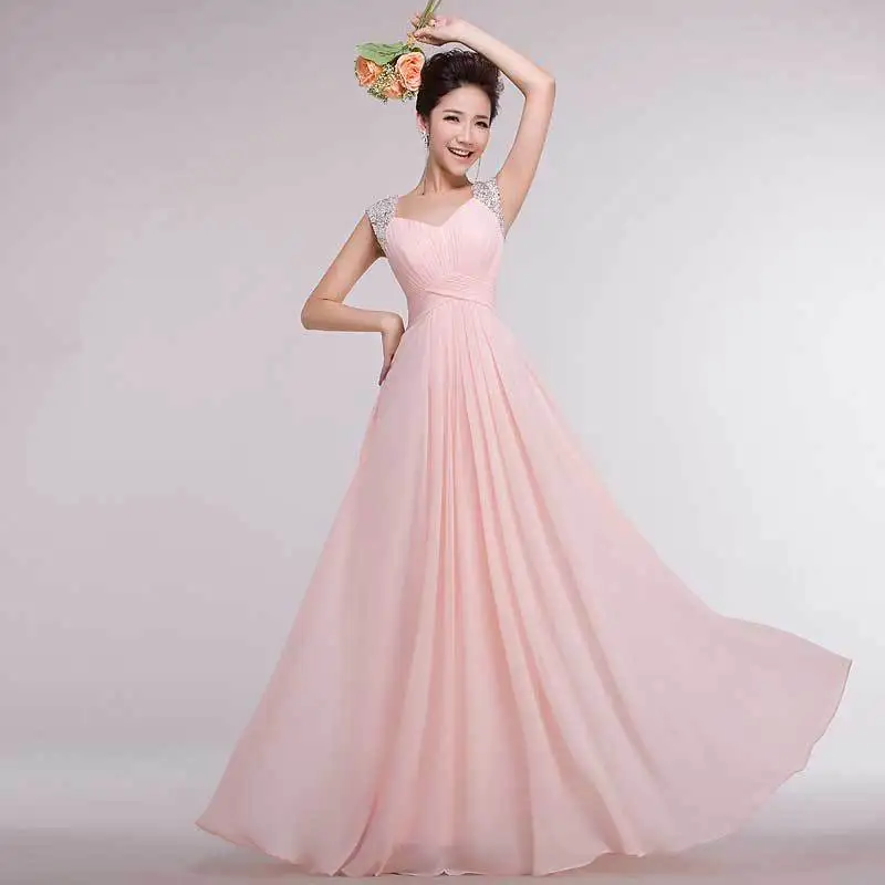 2021 Новые Длинные вечерние платья на бретельках Стразы Плиссированное шифоновое