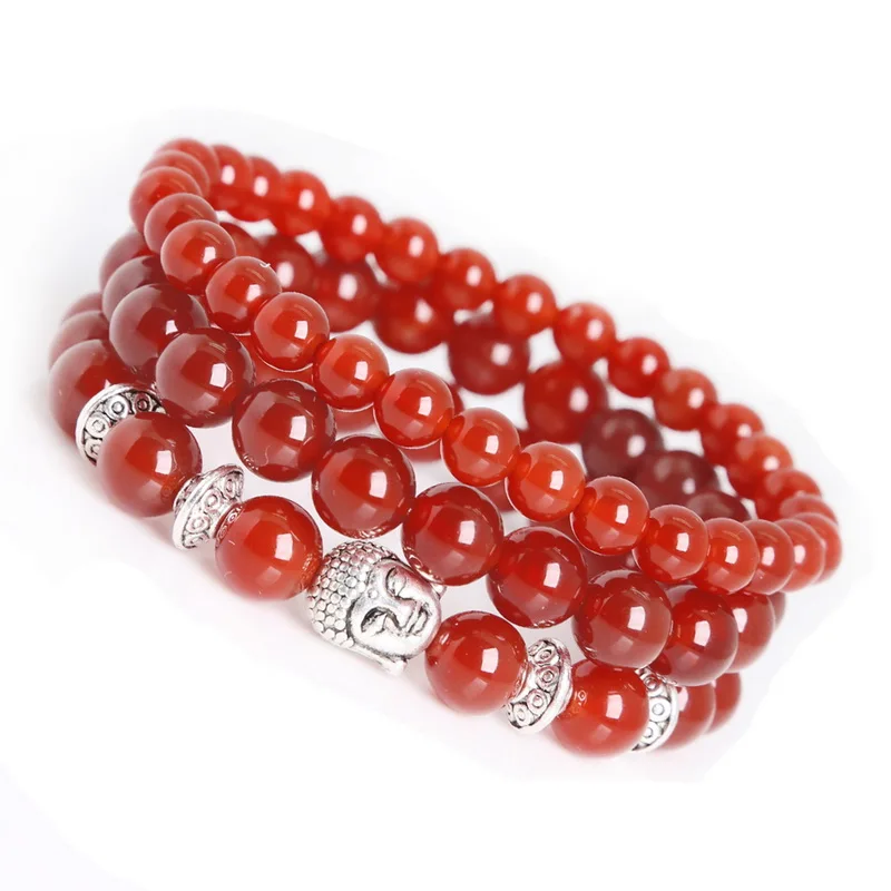 3 шт./компл. Будда из натурального камня бусы браслет агата Jadee Amethys Rose Quartzz