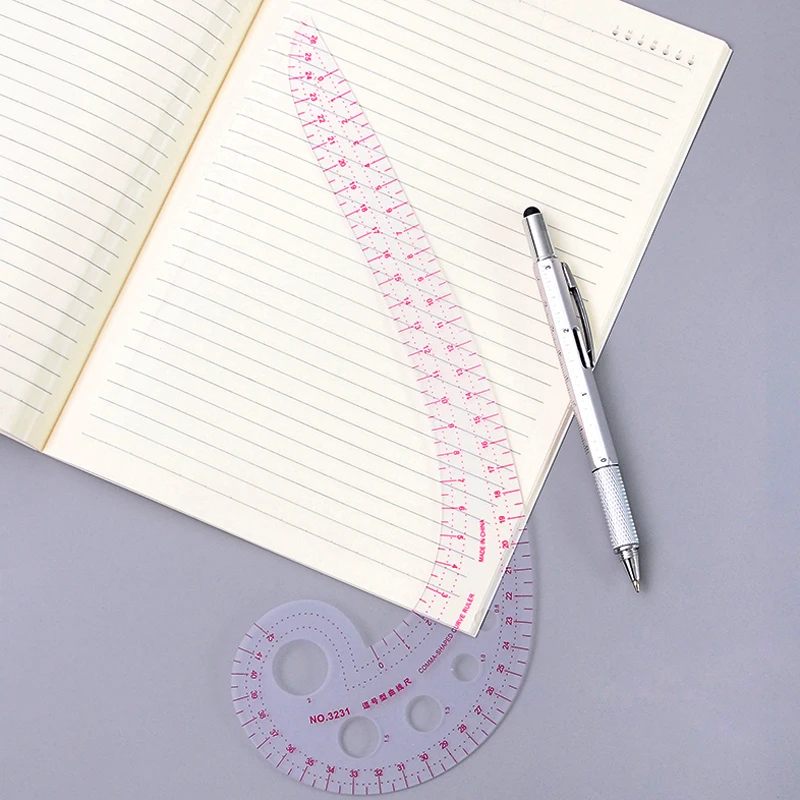 

Creative Multifunctional Ruler Comma Singular Small Curve Rulers for Kids Student Gift School Supplies Stationery 42cm