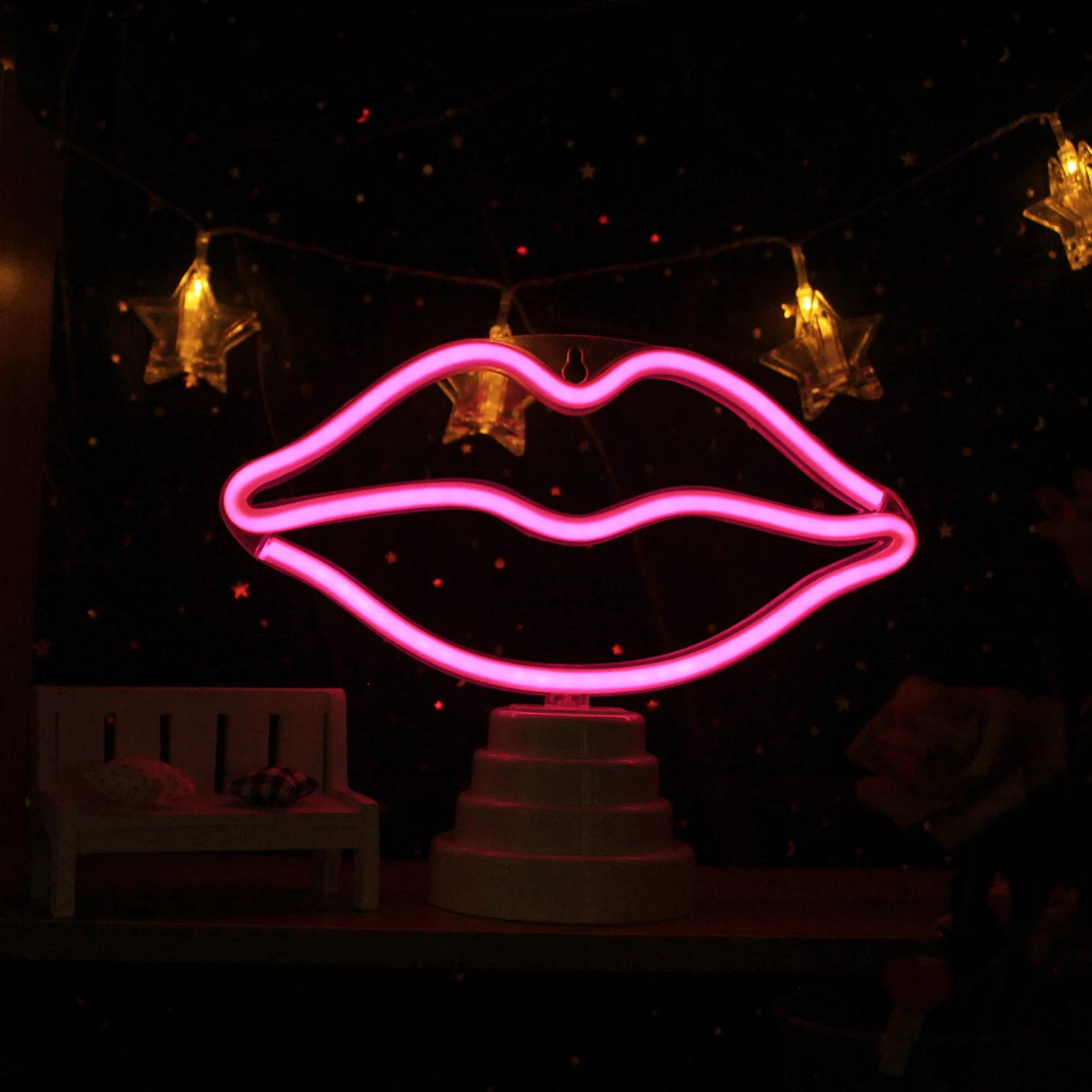 Настольная/настсветодиодный ная светодиодная неоновая вывеска TONGER Lips