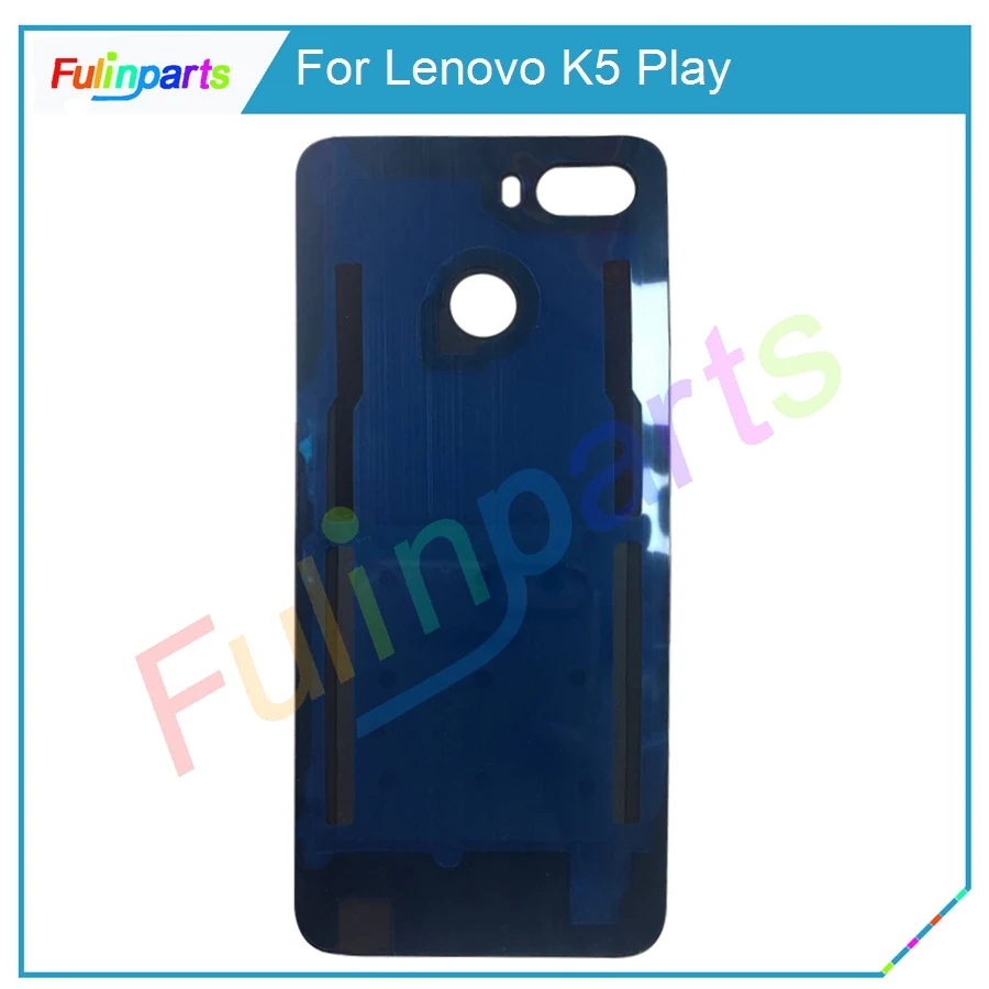 Черный Золотой Синий Для Lenovo K5 Play Задняя крышка батареи Задняя дверца корпуса с клейкой наклейкой Запасные части.