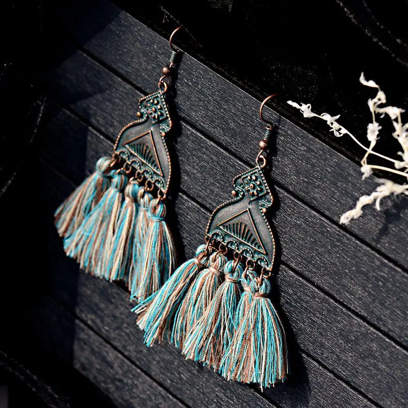 Женские серьги с кисточками Jhumka классические длинные серьги-подвески в