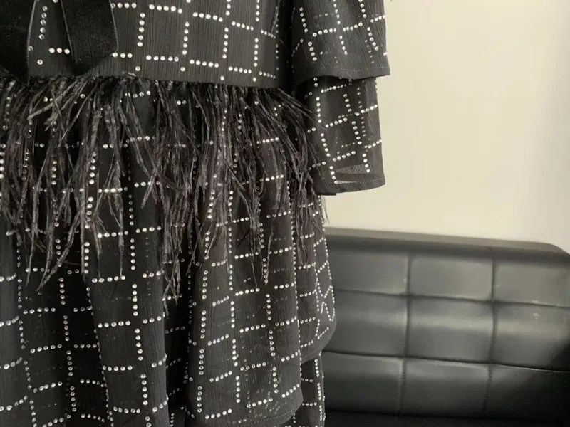 Женское кружевное платье в стиле пэчворк с круглым вырезом Расклешенным рукавом