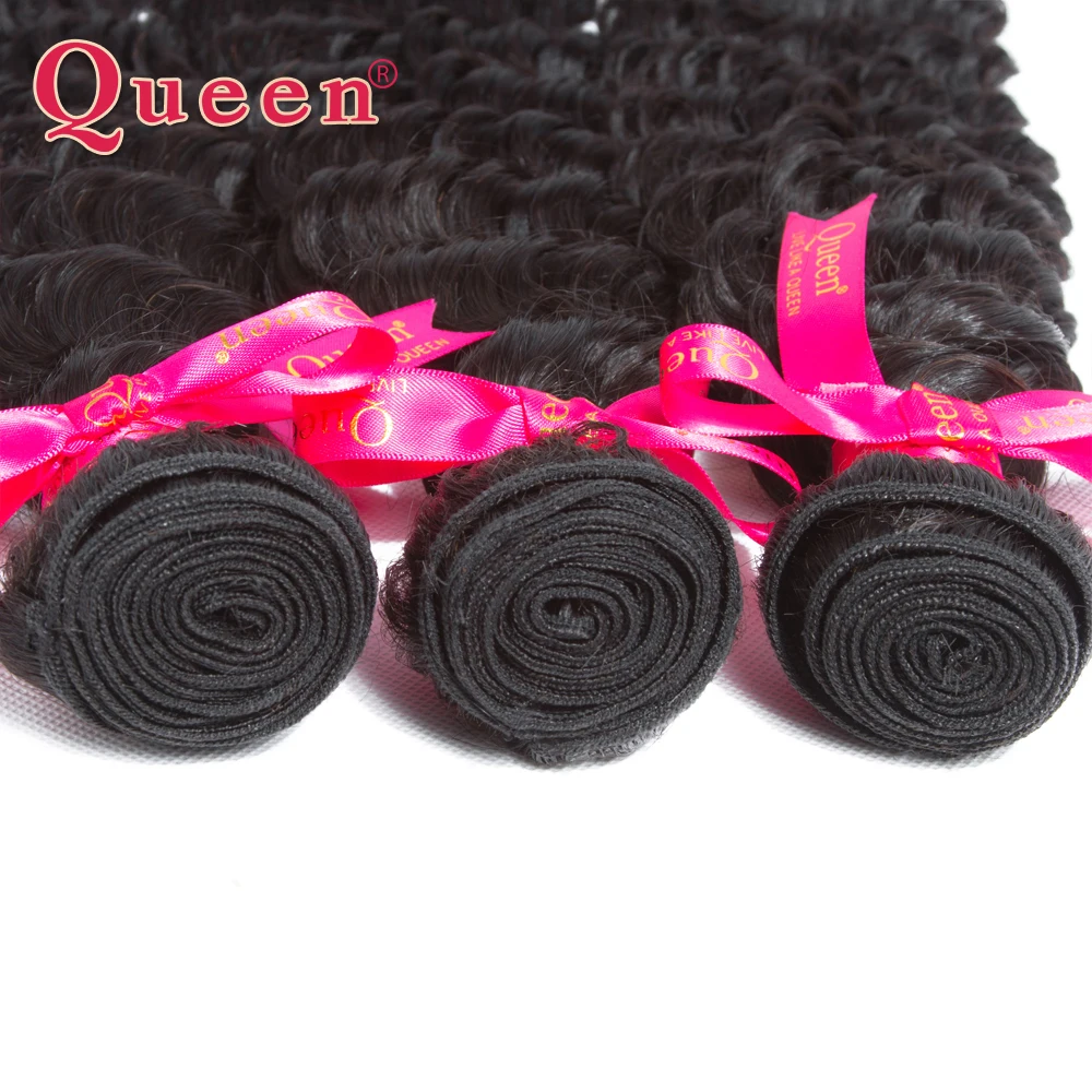 Queen hair Products бразильские человеческие волосы с глубоким волнистым плетением 3