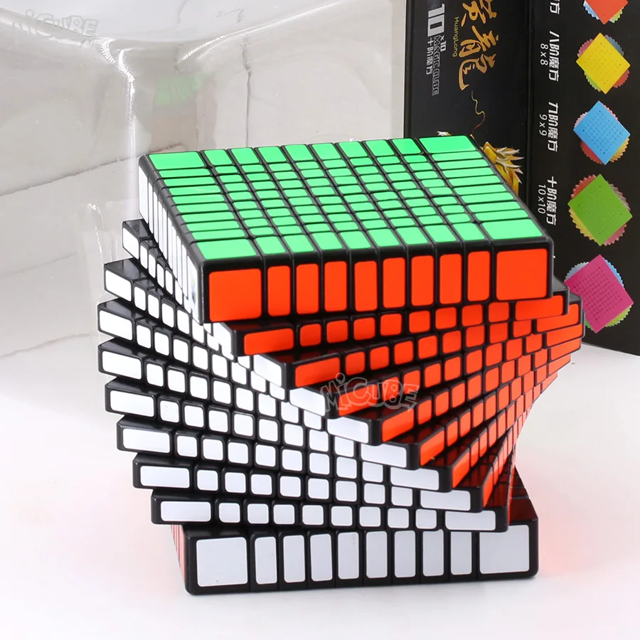 Zhisheng Yuxin Huanglong 10x10x10 волшебный куб 10x10 пазл Профессиональный 10*10 без наклеек черный