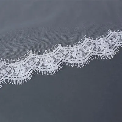 Новинка 2019 3 м белый/слоновая кость Красивая Длина собора кружевная кромка