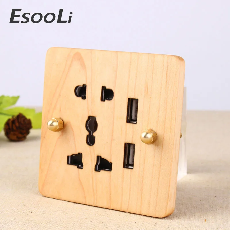 EsooLi 2017 ручная работа настенная розетка 5 отверстий с usb разъемом Универсальный