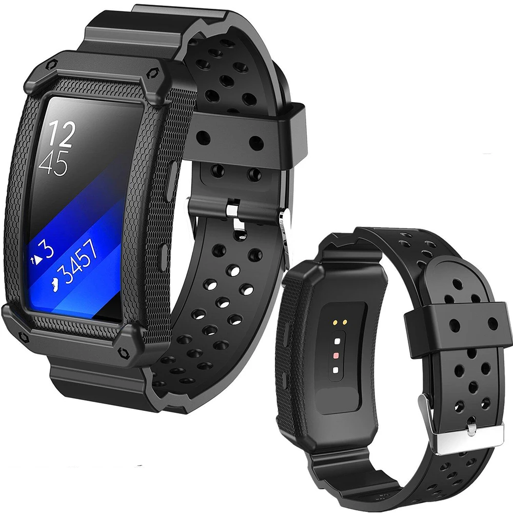 Силиконовый браслет для Samsung Galaxy Gear Fit 2 (SM R360) смарт часы трекер мягкий защитный