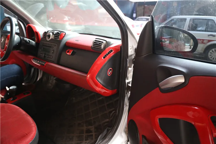 TTCR-II для smart fortwo 2009- интерьерные декоративные панели, шестерни аксессуары для стайлинга автомобилей рулевое колесо ABS автомобильные наклейки 3D