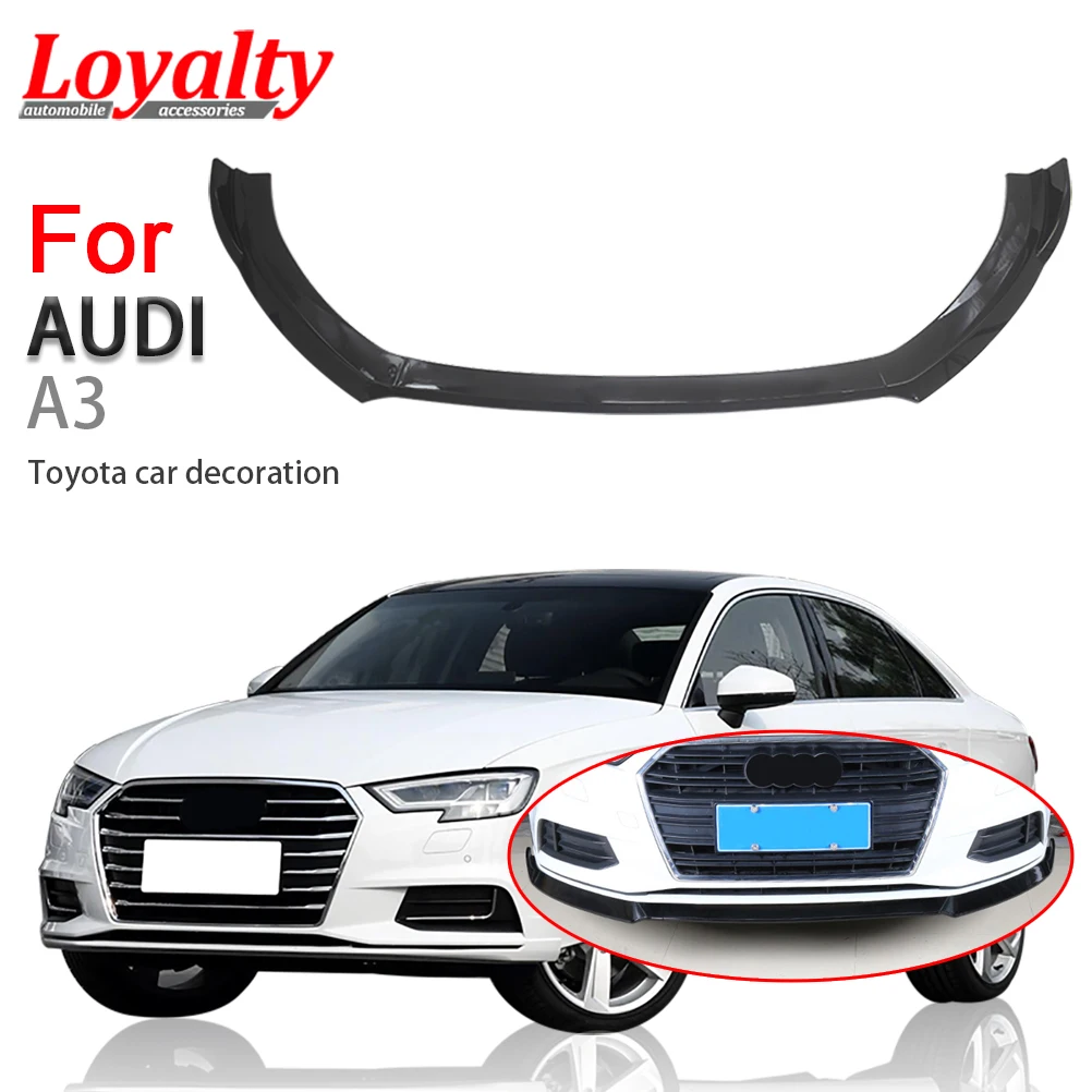 

Передняя губа LOYAL для Audi A3 2017-2019, основа, окрашенный блеск, черный бампер, спойлер, сплиттер, защита крыла, отделка