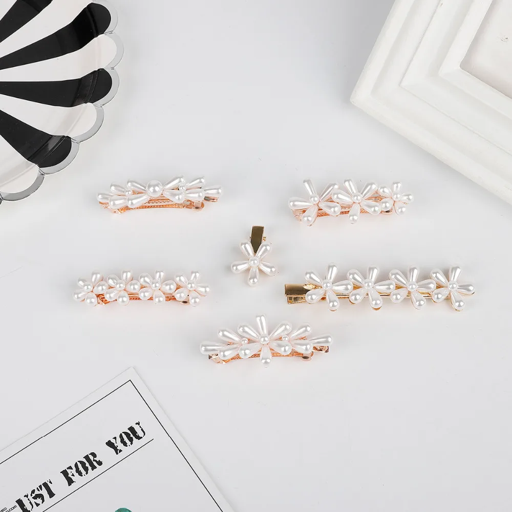 Новая мода 1 шт. Стразы и жемчужины шпильки для волос девочек barrettes заколка зажим
