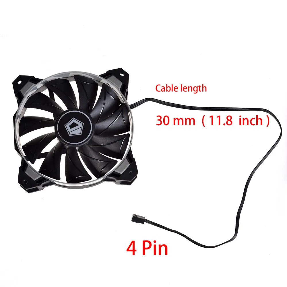 ID-COOLING серый круговой концентрический 120 мм 4Pin PWM вентилятор с De-vibration резиновой 1500