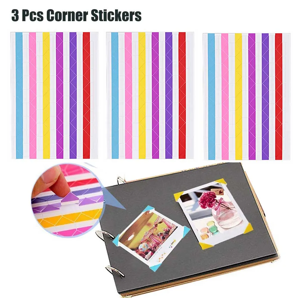 3 pcs Corner Sticker Дополнительный 84 кармана фотоальбом/настенный альбом для хранения для FujiFilm Instax Mini 8, Mini 9 7s 50 90 Mini размер пленки бумаги - Цвет: 3 pcs Corner Sticker