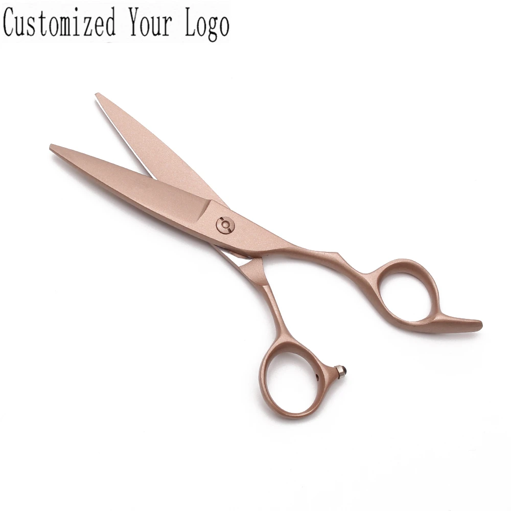 

6 "17 см настроить логотип Япония 440C розовое золото парикмахерские принадлежности микро пилообразные ножницы для резки профессиональные нож...