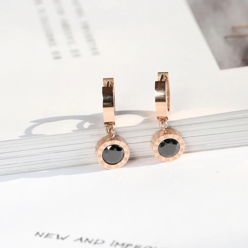 Серьги-гвоздики YUN RUO из титановой стали Простые Модные серьги с римскими цифрами