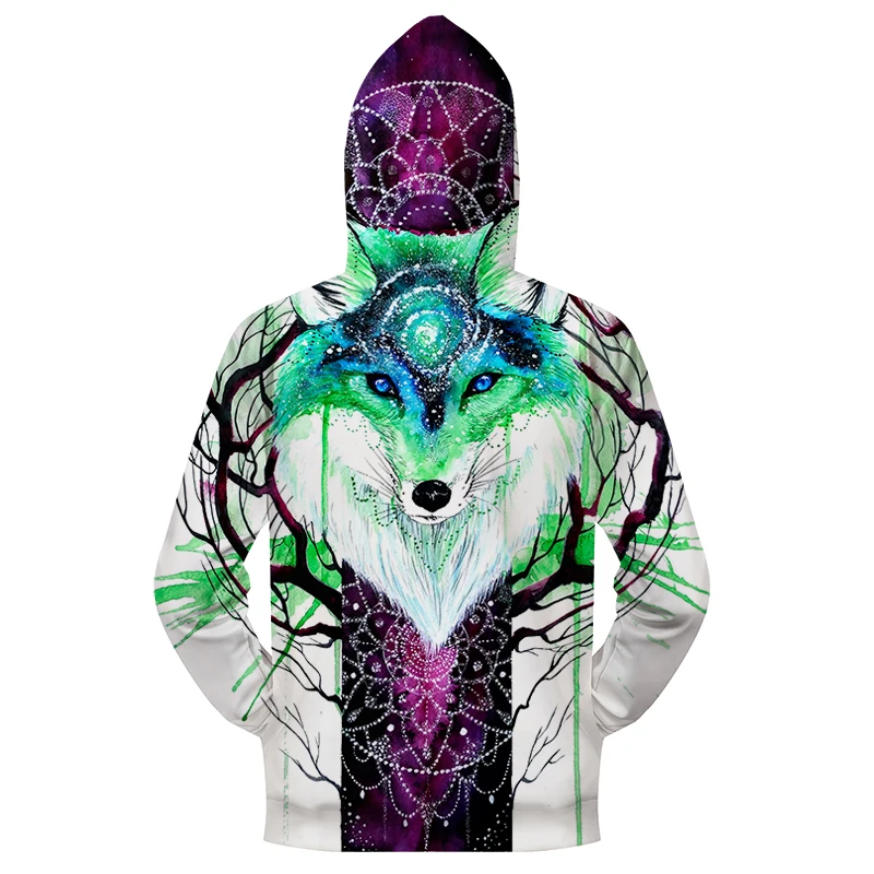 Толстовка с капюшоном Fox Galaxy By ScandyGirlArts брендовая толстовка принтом в виде