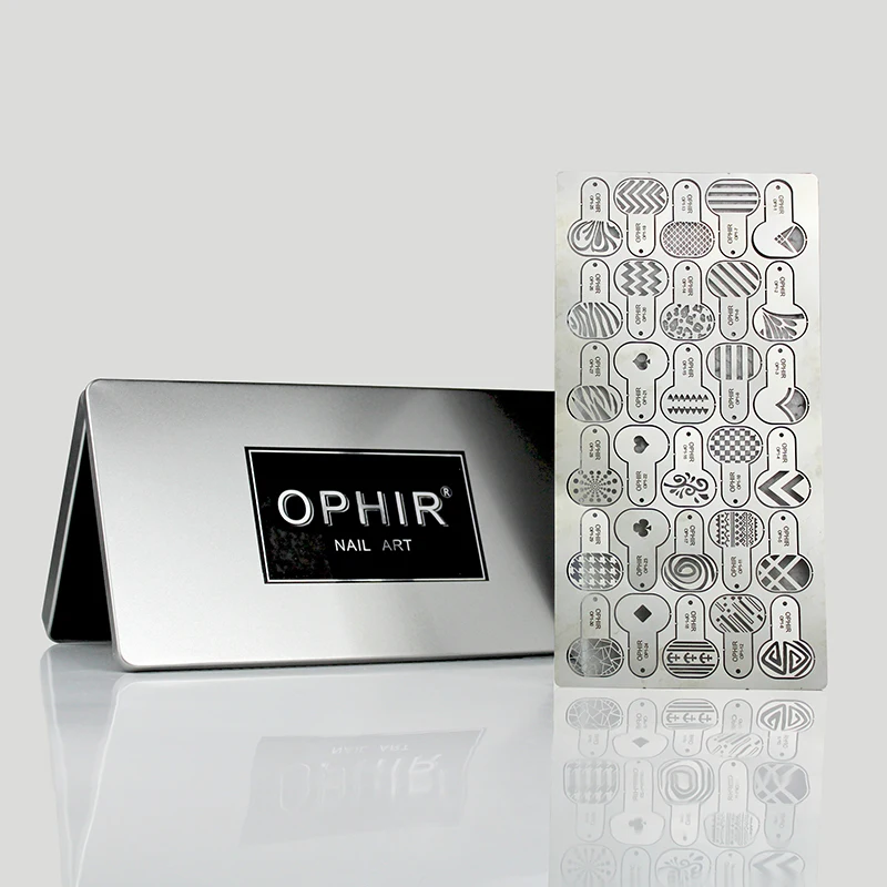 Металлический Аэрограф OPHIR 120x трафарет для ногтей с геометрическим узором