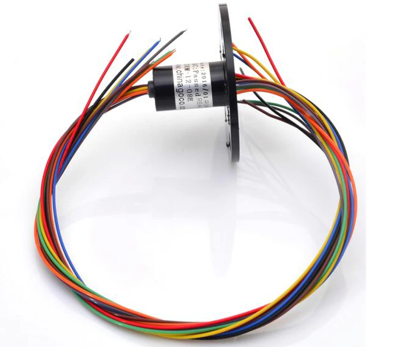 

2PCs Mini 12.5mm Slip Ring 8CH 8 Wires 1.5A SRM-12-08D Capsule Slip Ring Rotate Electronic Conductive Brush Slip Ring Connector
