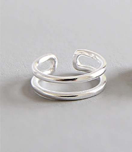 Two-layer ear clip Серьги HFYK из стерлингового серебра 925 пробы двухслойные трехслойные клипсы для женщин серебряная Ювелирная клипса pendientes зажим для ушей - Окраска металла: Two-layer ear clip