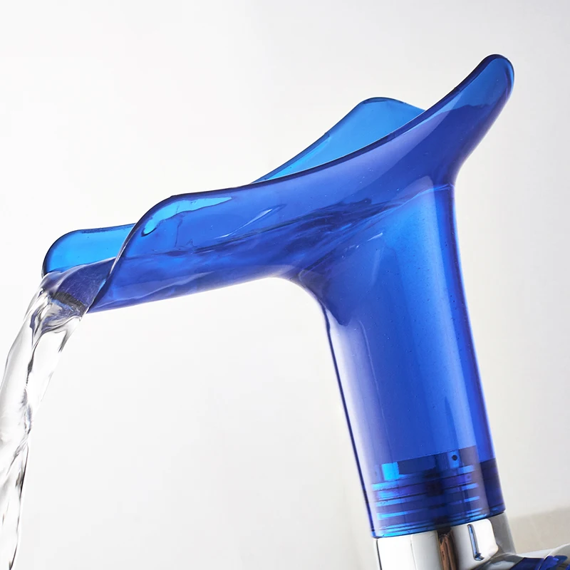 

FLG Basin Faucets Waterfall faucet for Bathroom Basin Mixer Tap Single Handle Sink Mixer Tap Deck Mounted Bathroom Torneiras