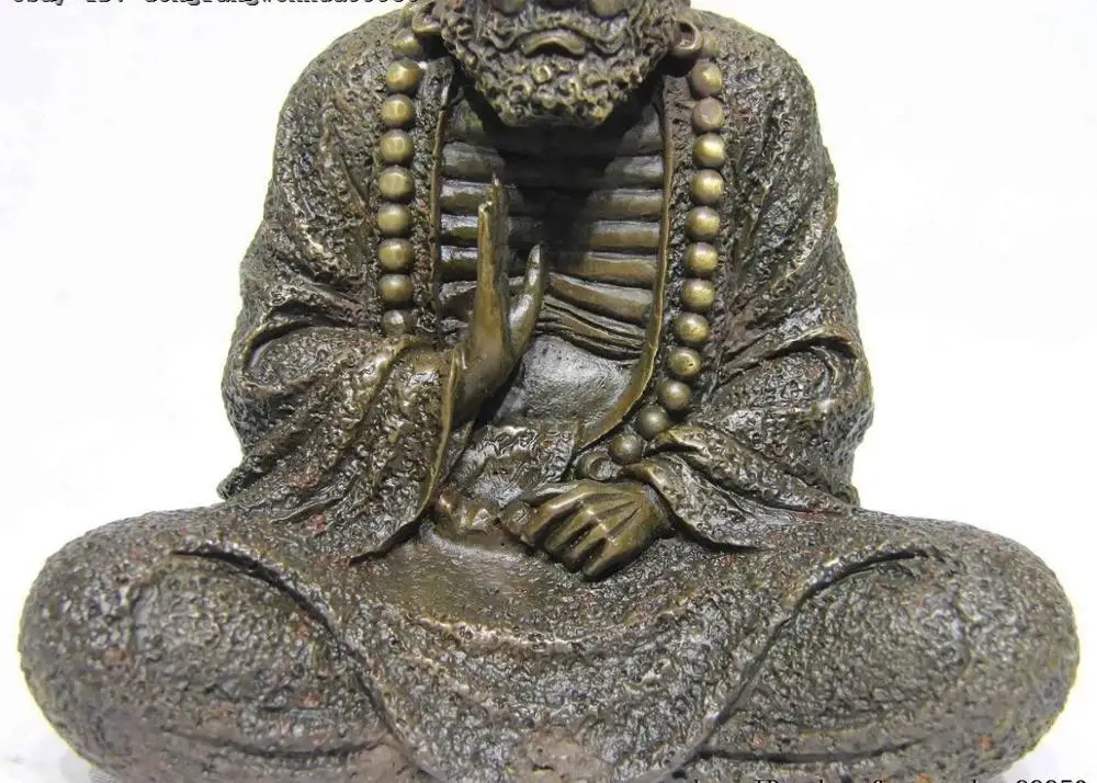 Китайский буддистский бронзовый медный Damour DaMo Bodhidharma Dharma Arhat статуя Будды | Дом и