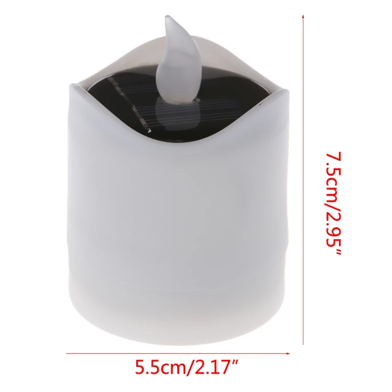 

Solar Powered LED Candle Light Yellow Flicker Tea Lamp Festival Wedding Romantic Decor