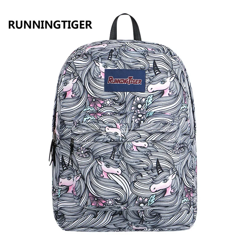 

2019 Fshion Unicorn Printing women backpack female school bags teenage girls college student back pack korean bagpack
