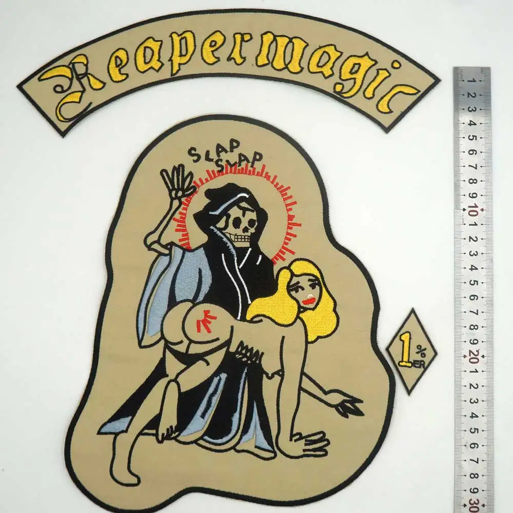 REAPERMAGIC 1% MC большие вышитые панковские байкерские нашивки наклейки для одежды