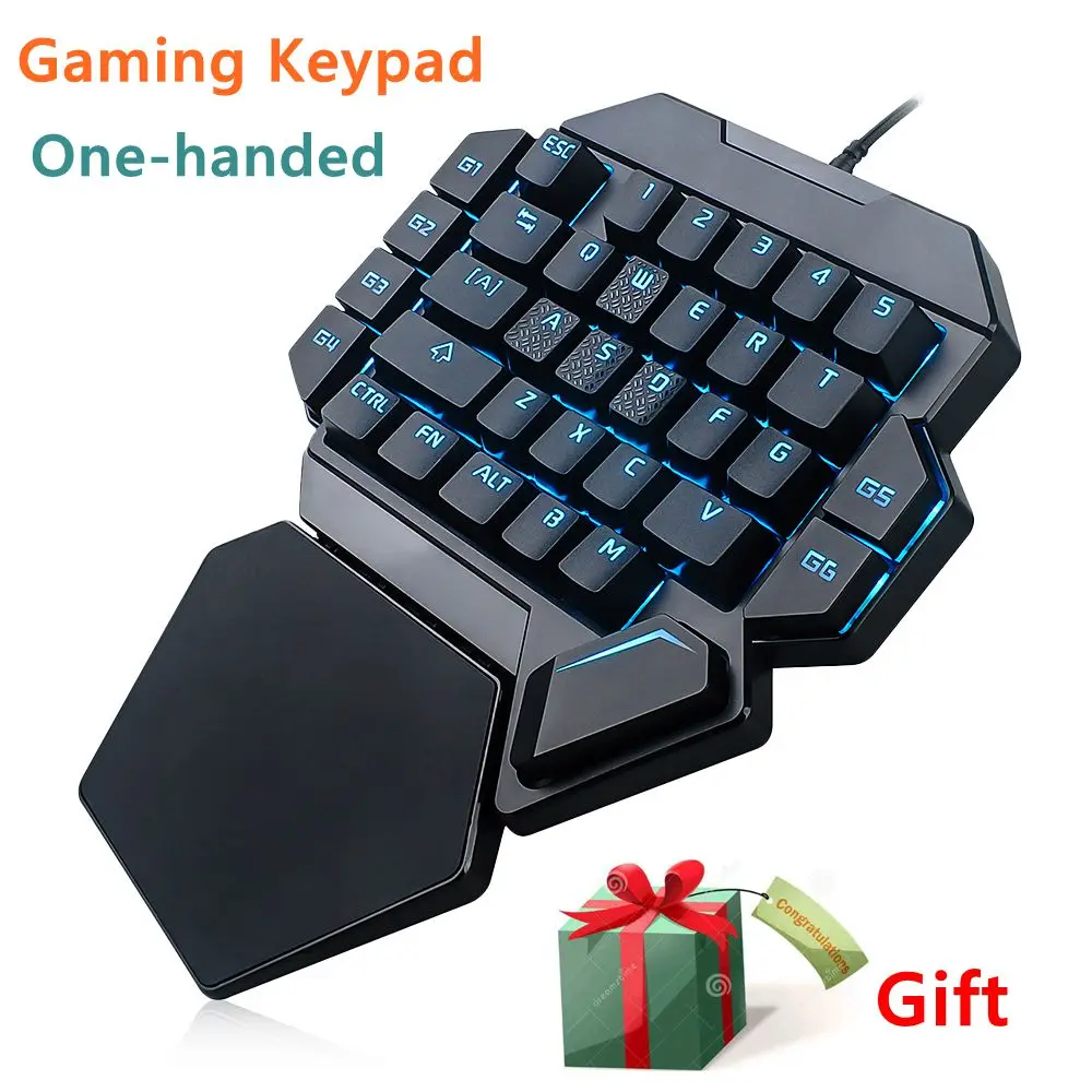 Zeepin K50 RGB Проводная игровая клавиатура 35 ключи одной рукой синий переключатель