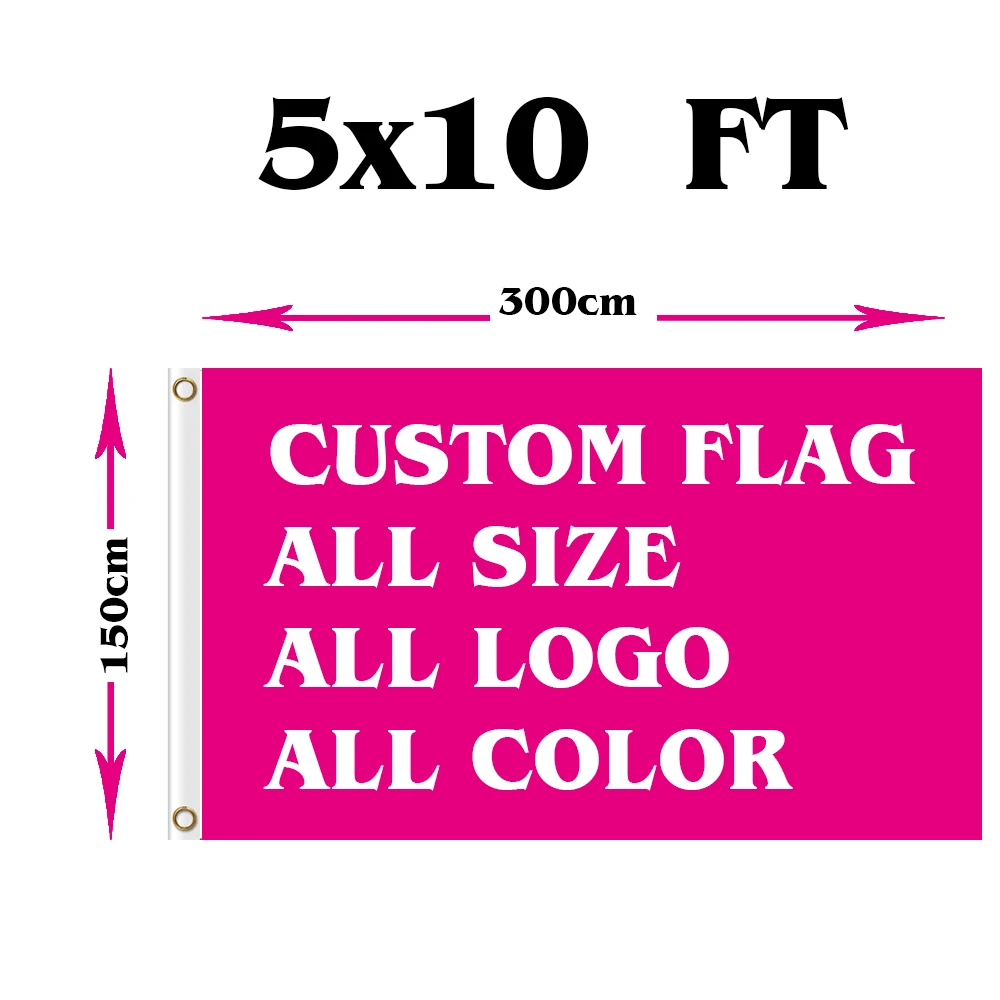 

150X300cm Polyester we design any logo any color Custom gift flag banner