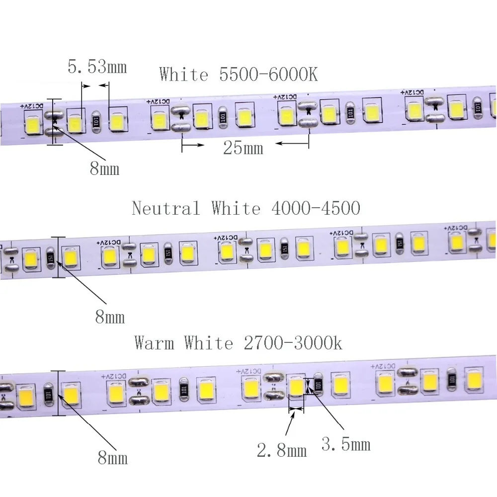 Высокая яркость 5 м 2835 3528 SMD светодиодный s/M 120 s/5m Nature neuter белый теплый гибкая