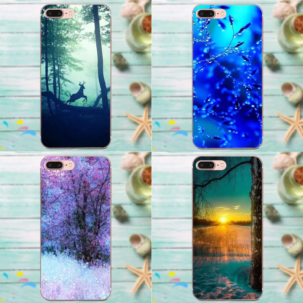Красивый голубой природный лес для Galaxy J1 J2 J3 J330 J4 J5 J6 J7 J730 J8 2015 2016 2017 2018 мини Pro