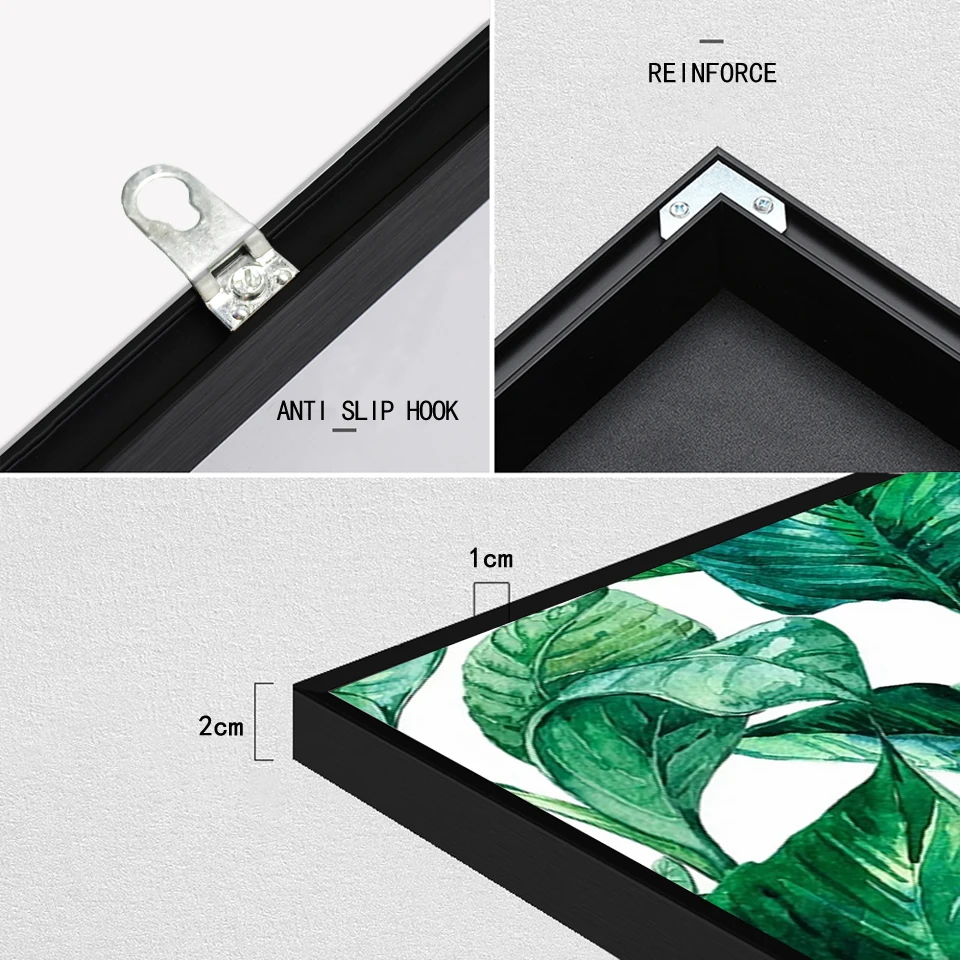 Картина на холсте с акварельными растениями и зелеными листьями художественные