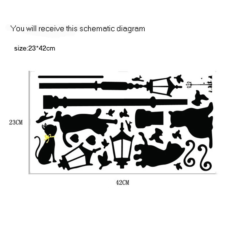 2 шт. наклейки на стену Постер кошки птицы уличный свет украшения дома аксессуары