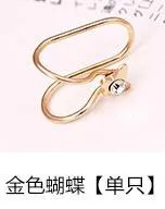 GoldBowRhinestone 1 шт., корейские модные креативные жемчужные стразы, пентаграмма, звезда, ушные клипсы, u-образные клипсы, серьги для женщин, ювелирные изделия для ушей - Окраска металла: GoldBowRhinestone