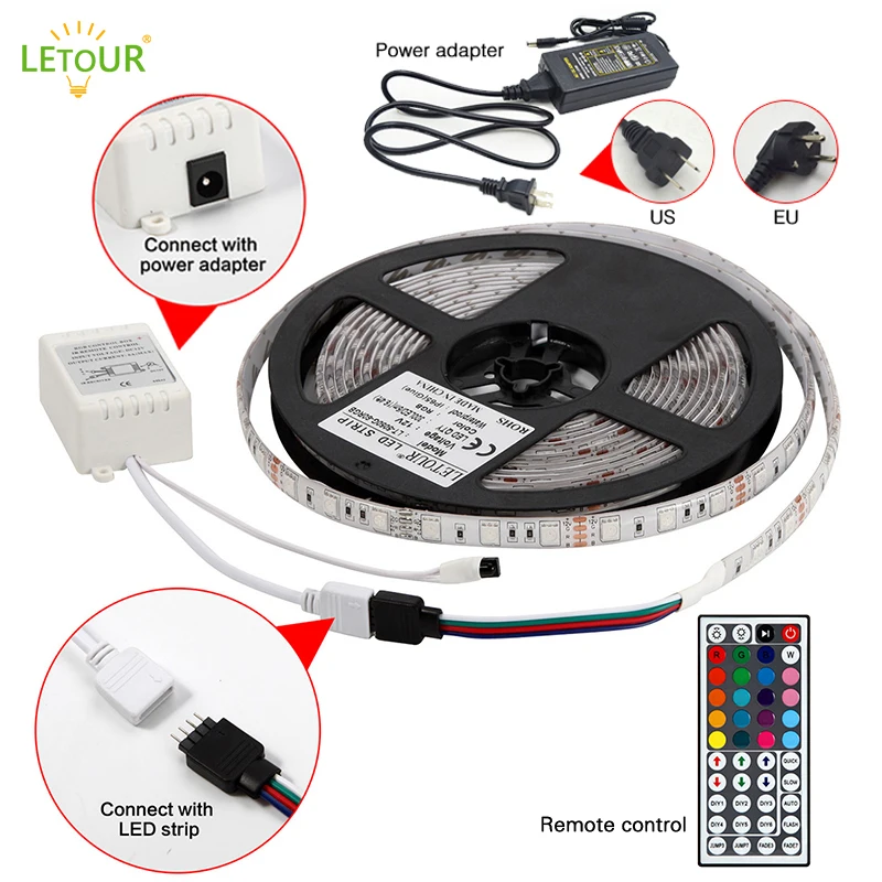 Светодиодный RGB полоса 16 цветов светодиодный светильник-гирлянда