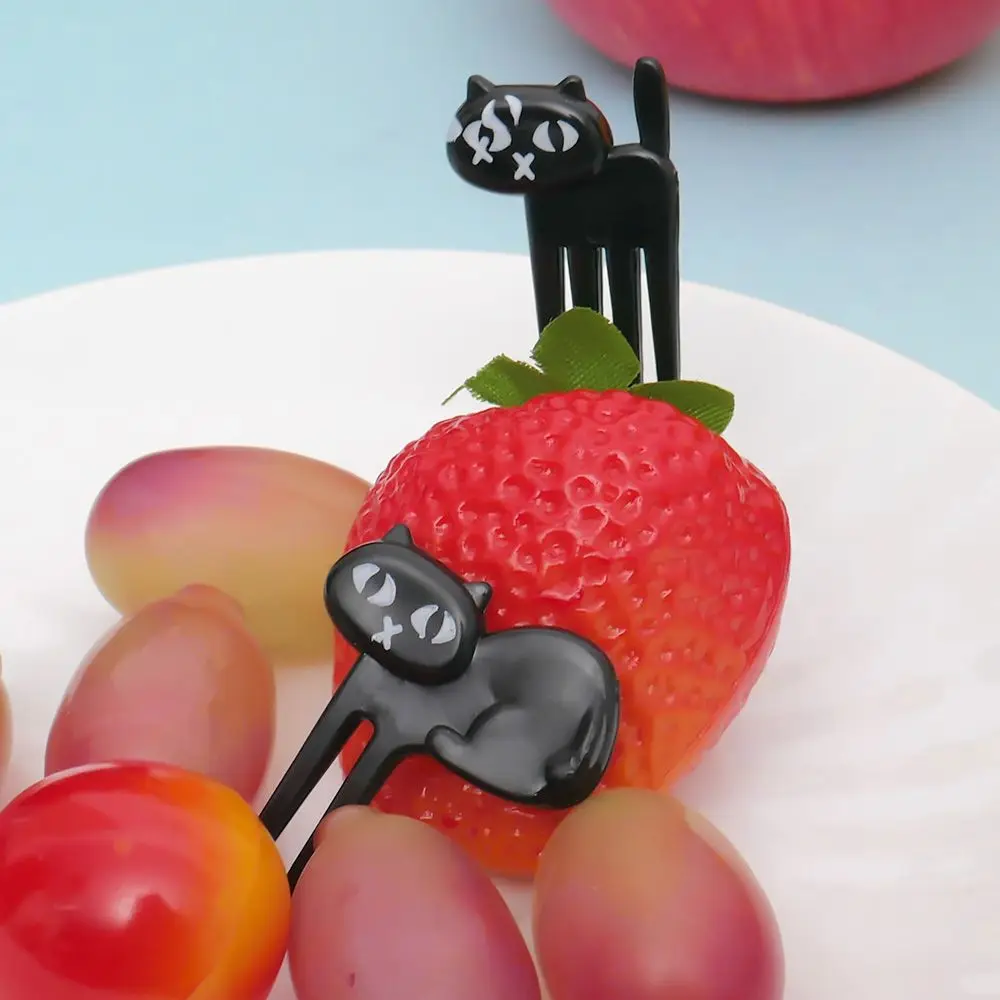 Вилка для фруктов в виде черной кошки 6 шт.|kitchen accessories|kitchen kitchenaccessories kitchen |