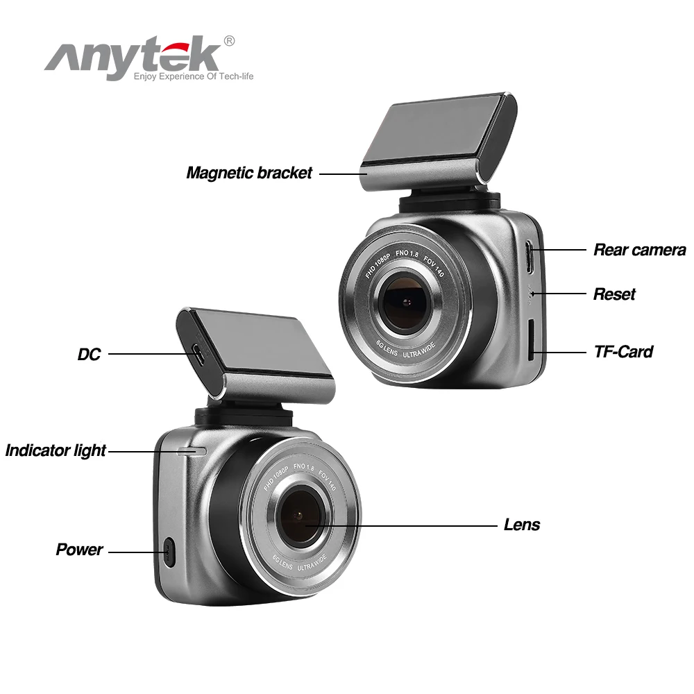 Anytek Q2 новейший Автомобильный видеорегистратор радар детектор FHD 1296 P Wi Fi видео