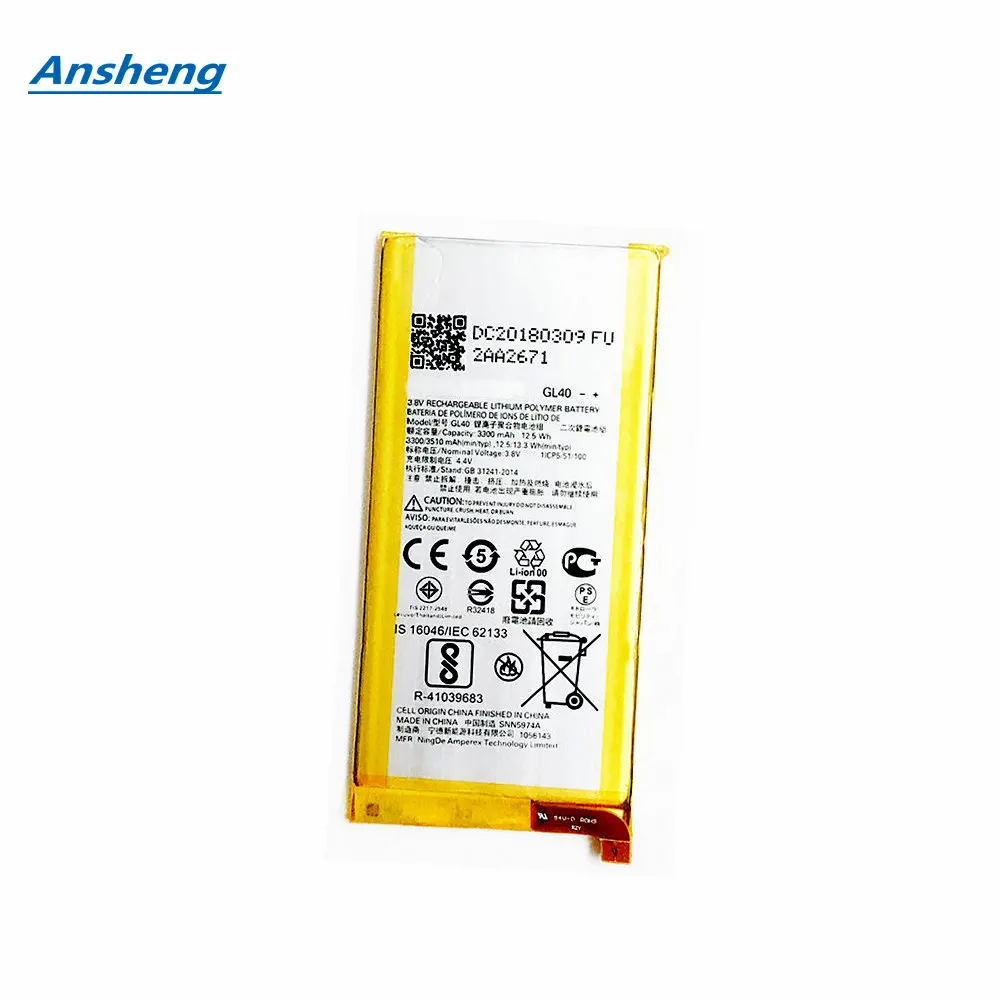 Ansheng Высокое качество 3300 мАч GL40 SNN5974A батарея для Motorola Moto Z Play Droid XT1635 XT1635-01/02/03