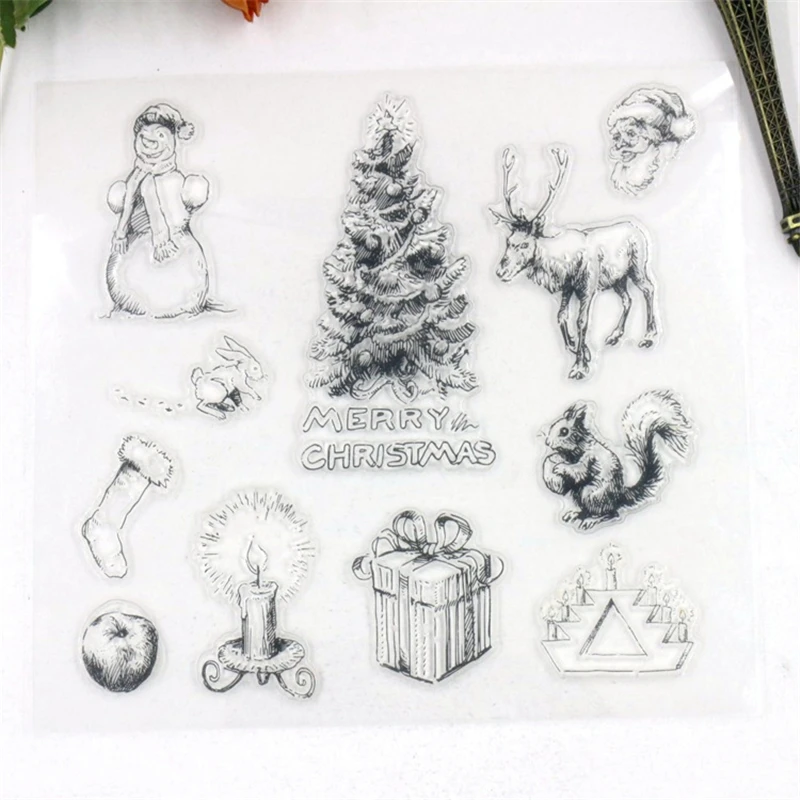 4 шт. 15*18 см силиконовый прозрачный Mix ясно Марки для рукоделия Скрапбукинг DIY