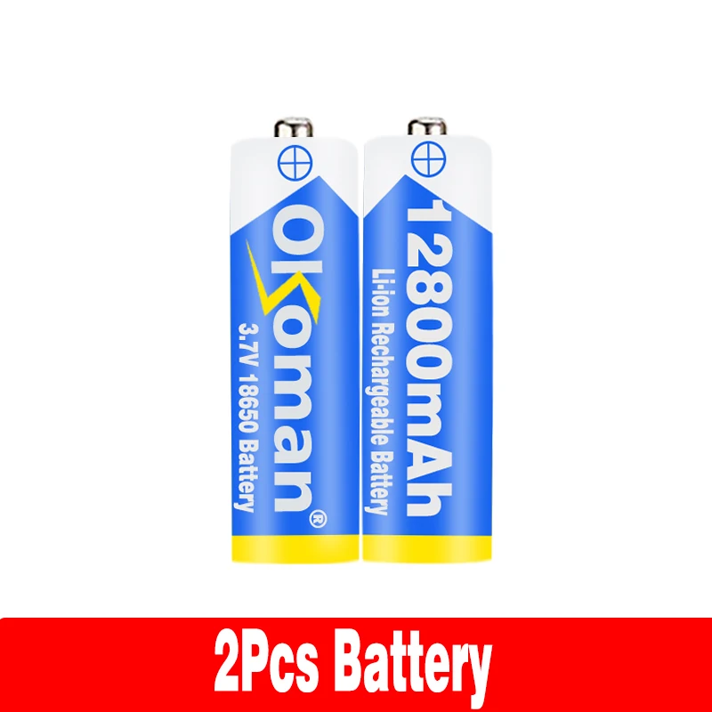 Золотой 18650 аккумулятор 3,7 V 12800 mAh перезаряжаемый литий-ионный аккумулятор с зарядным устройством для светодиодный фонарик аккумулятор для электронной игрушки+ зарядное устройство - Цвет: Золотой