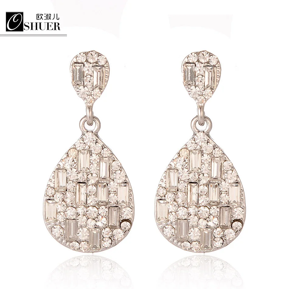 OSHUER New Arrival Luxury Vintage Water Drop Crystal Earring For Lady Fashion Jewelry Woman Party | Украшения и аксессуары