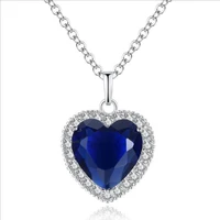 kofsac new fashion 925 sterling silver jewelry shiny zircon heart pendant necklaces for women valentines day accessories gifts