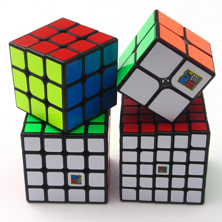 Juego de cubos de velocidad para ni&ntilde;os, Moyu, MofangJiaoshi, 2x2, 3x3, 4x4, 5x5, Meilong, Qiyi, cubo m&aacute;gico de embalaje, juguetes educativos, 4 Uds.-5
