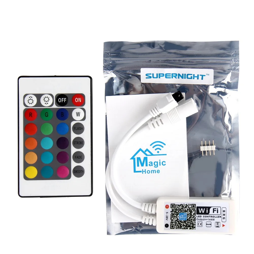 SuperNight Smart Wi Fi контроллер для 3528 5050 RGB светодиодные ленты DC5-28V Alexa IOS приложение Android