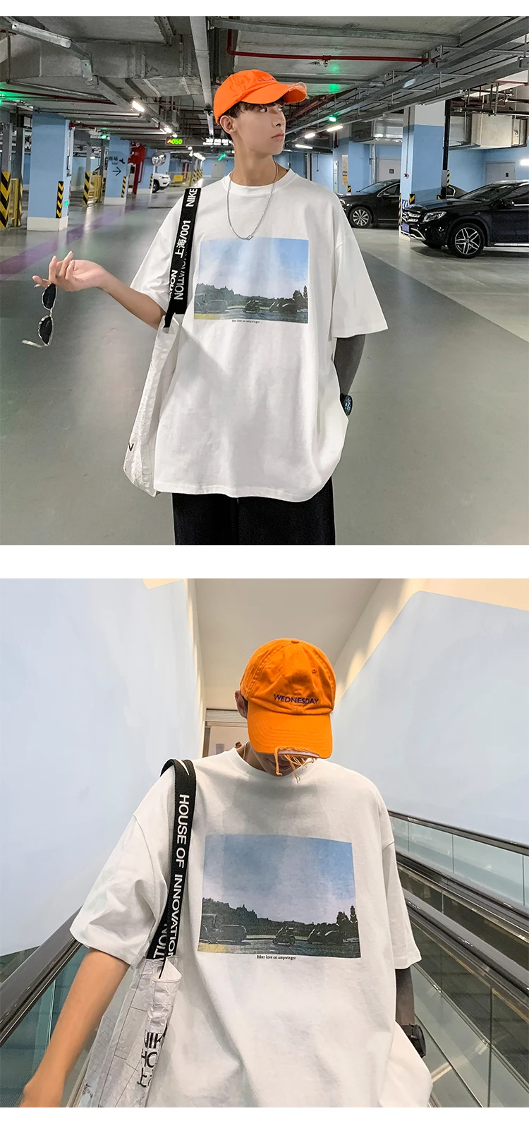 Summer New Korean Version Of The European And American Harajuku Style Trend Handsome Wild Casual Short-sleeved T-shirt M-XL