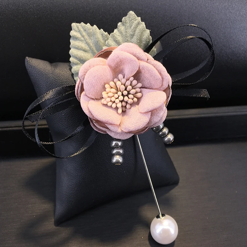 Cloth art flower brooch brooches women deserve to act the role of pearl pin scarf buckle fashion jewelry ornaments xz41 | Украшения и