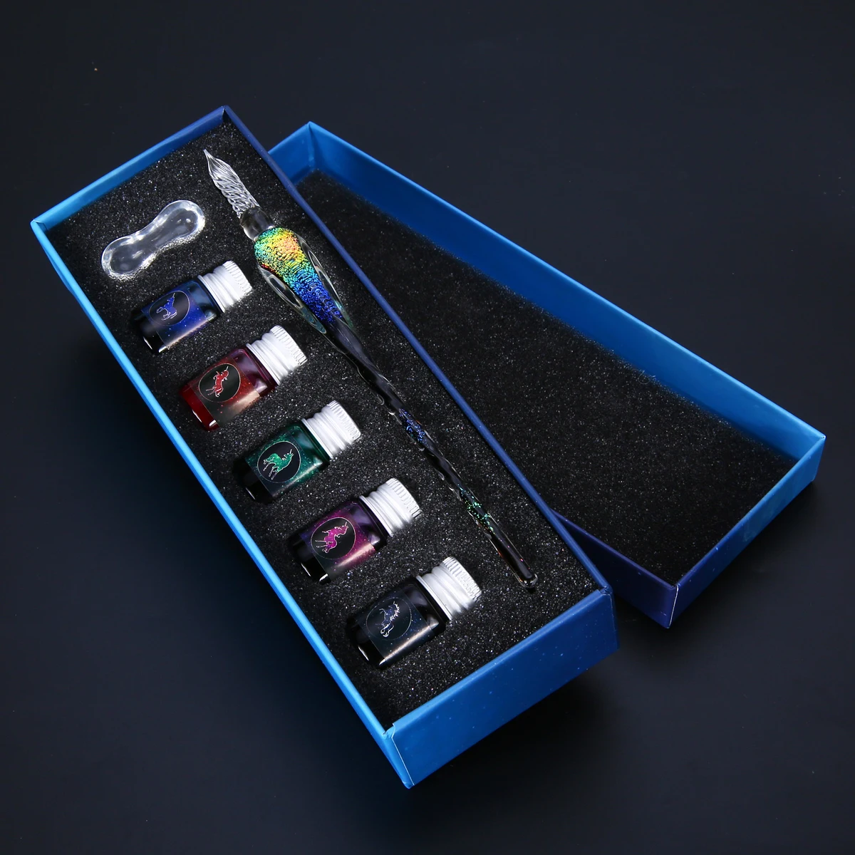 

Mayitr Dip Pen Set Glass Dip Pen Multicolor Starry Glass Fountain Dip Pen Drawing Tools for Comic Painting