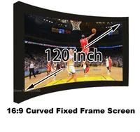 120 inch hd curved fixed frame projection screen film 169 best for 3d home cinema projector screens fabric with black velevt