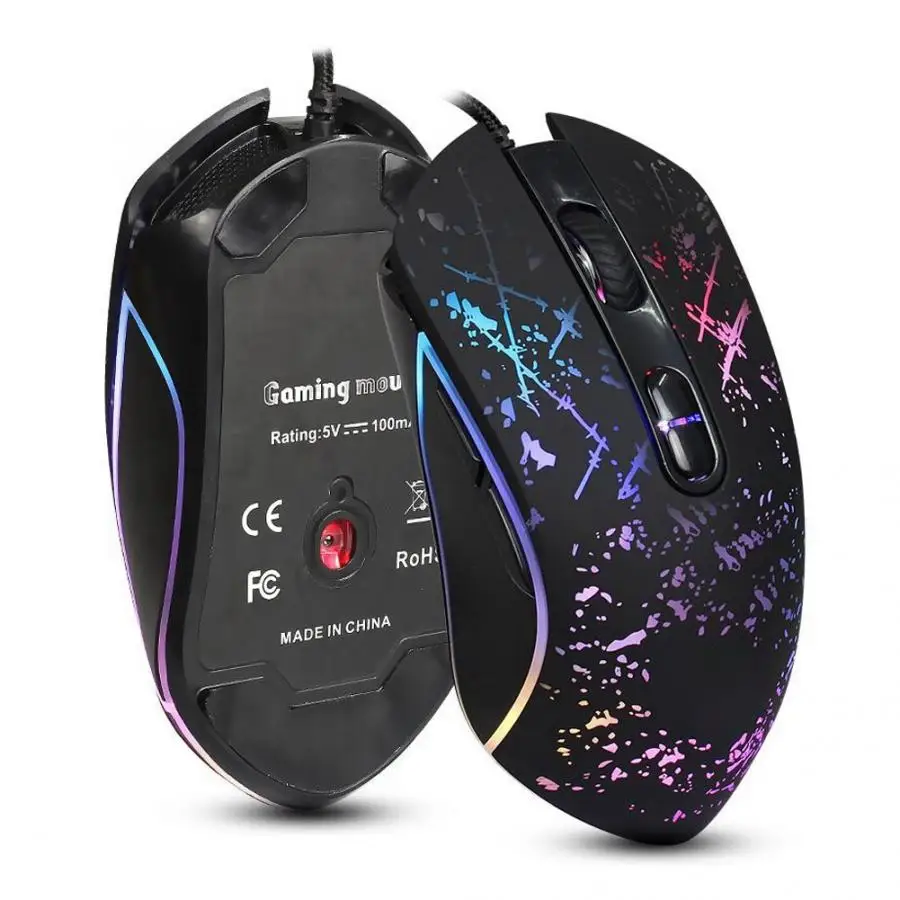 Игровая мышь 6 клавиш цветная RGB Проводная Конкурентная оптика игровая макро